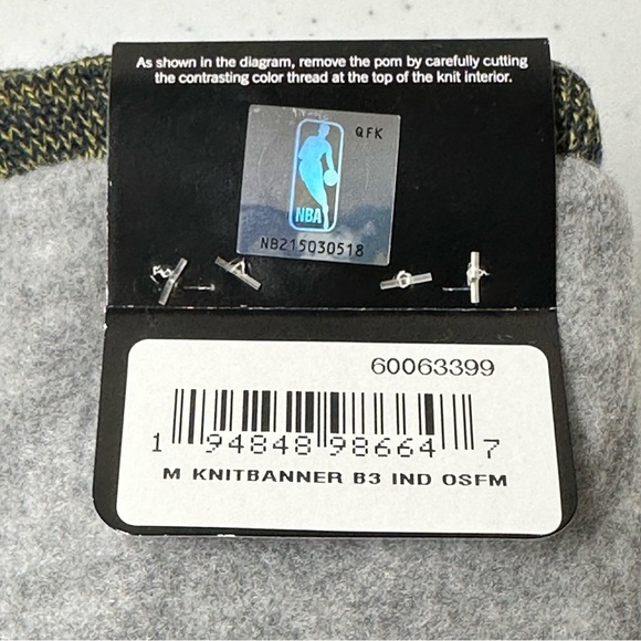 Indiana Pacers beanie by New Era, fleece lined. New with tags! Men’s OSFM NBA - Picture 4 of 8